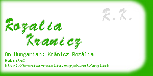 rozalia kranicz business card