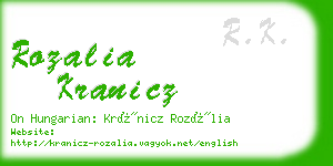 rozalia kranicz business card